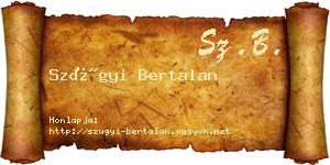 Szügyi Bertalan névjegykártya
